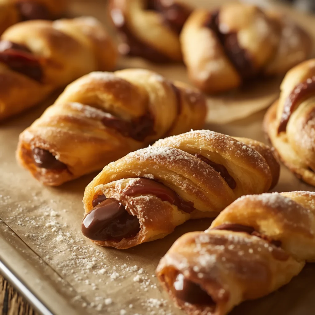 Chocolate Filled Puff Pastry Twists