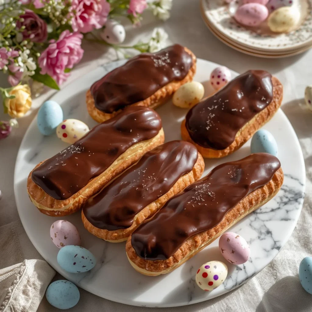 Classic Chocolate Easter Eclairs
