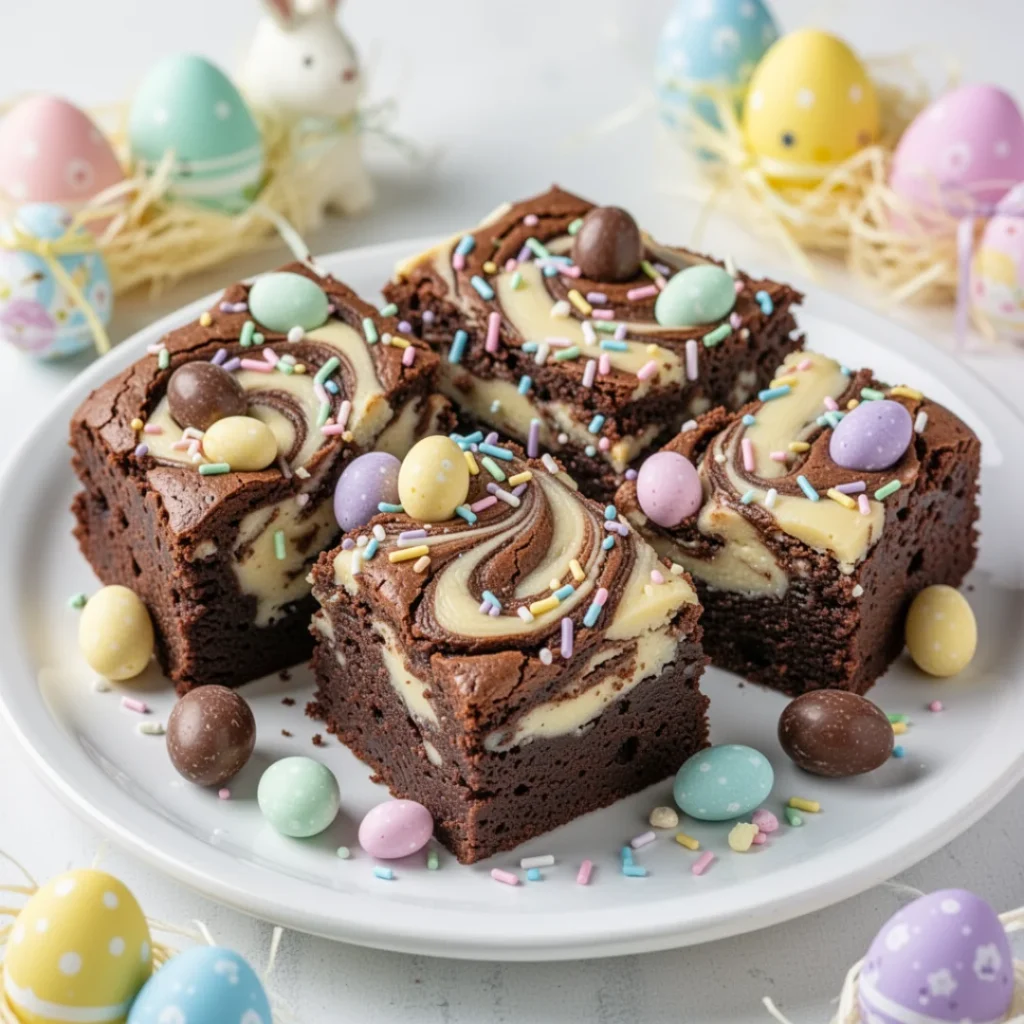Cream Cheese Swirl Easter Brownies