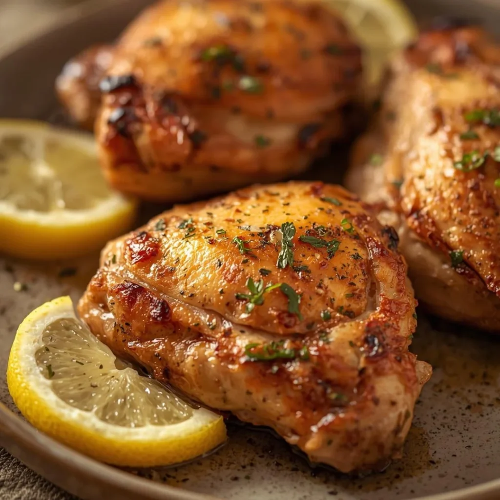 Crispy Skin Lemon Herb Chicken Thighs