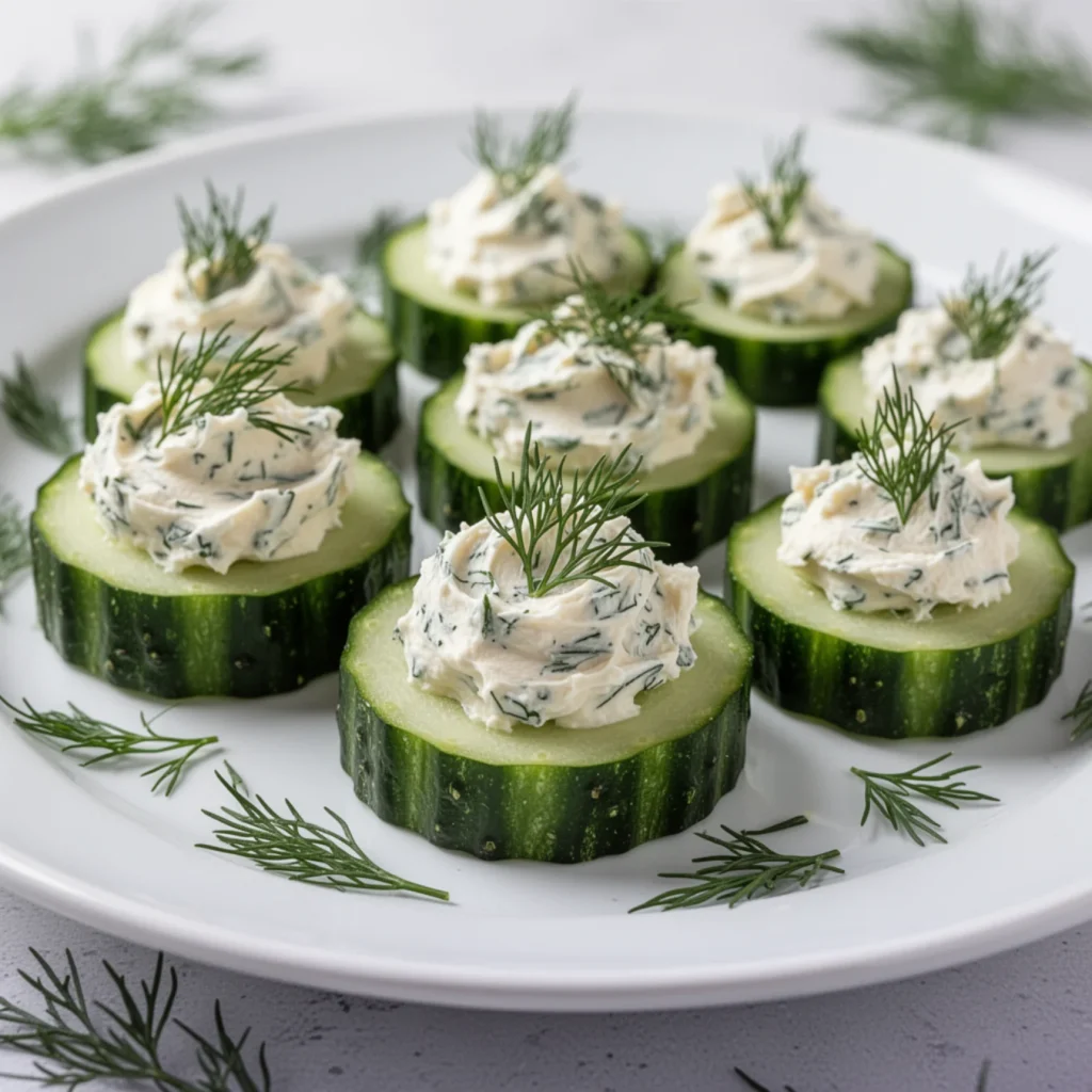 Cucumber Cream Cheese Bites with Fresh Dill