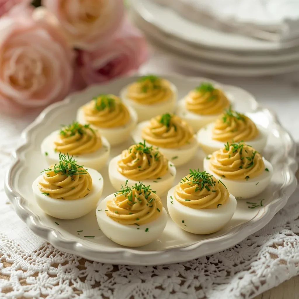 Deviled Eggs with Fresh Dill Chives