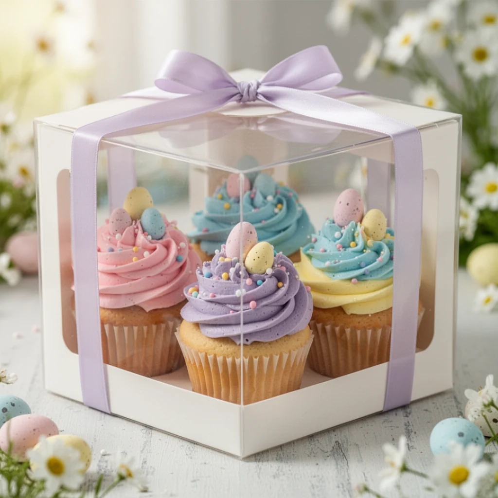 Easter Cupcake Boxes Pastel Frosting