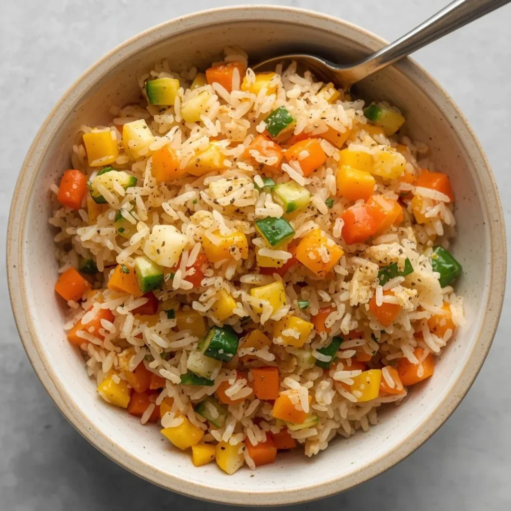 Egg Fried Rice with Frozen Veggies