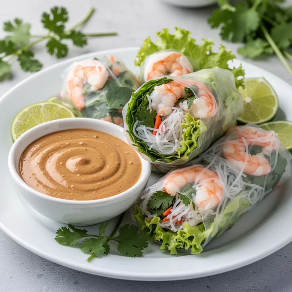 Fresh Spring Rolls with Peanut Sauce
