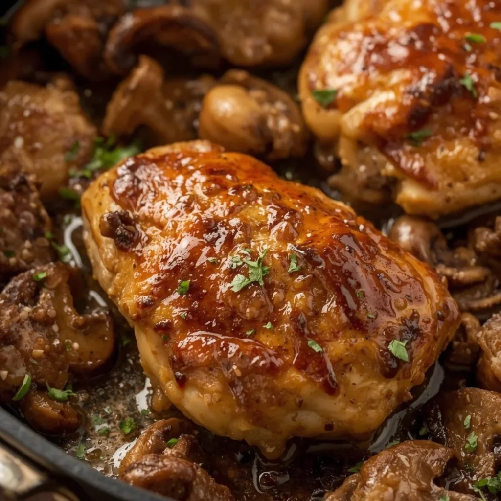 Garlic Butter Chicken Thighs with Mushrooms