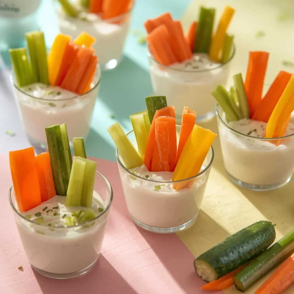 Greek Yogurt Ranch Veggie Cups