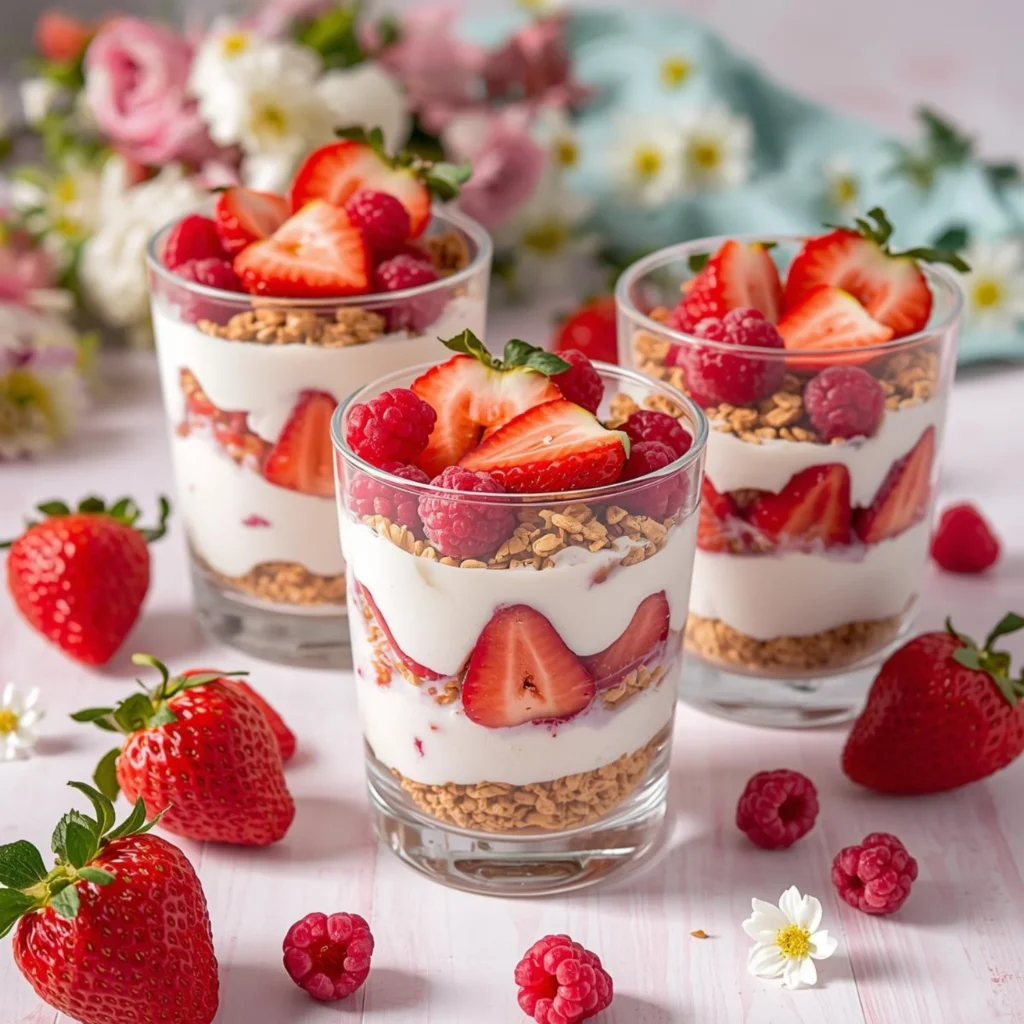Healthy Strawberry Yogurt Parfaits