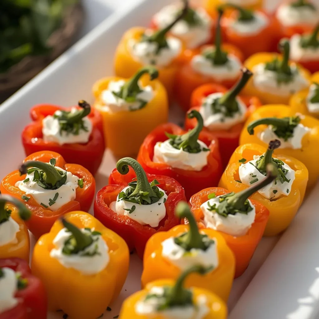 Herbed Cream Cheese Stuffed Mini Peppers
