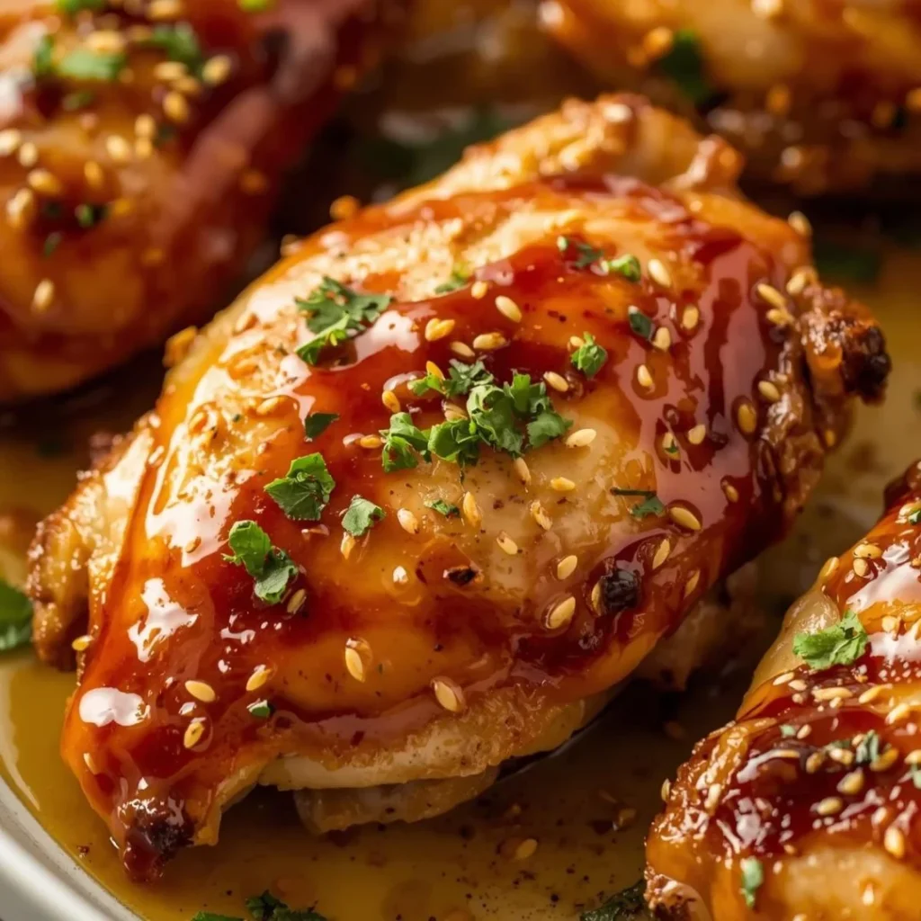 Honey Garlic Baked Chicken Thighs