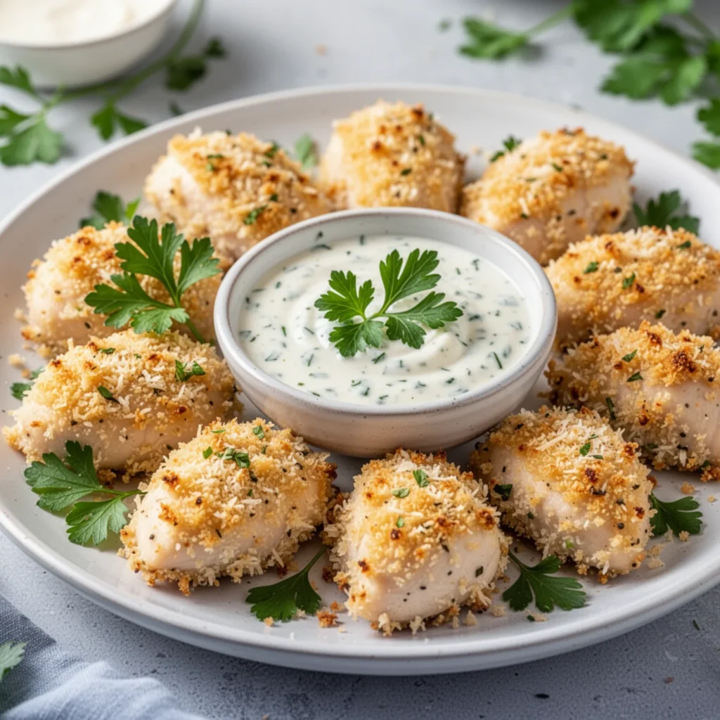 Keto Parmesan Crusted Chicken Bites