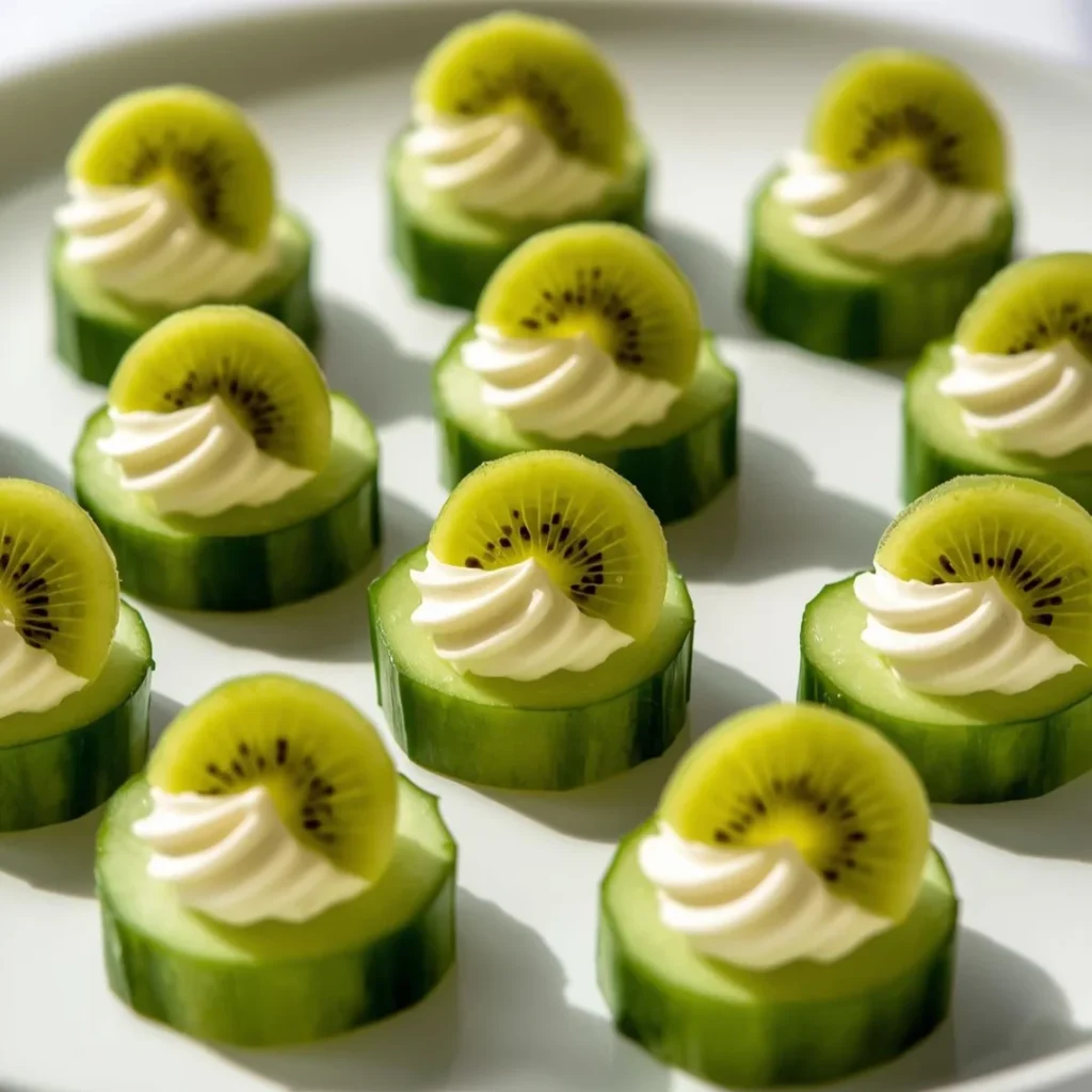 Kiwi Cream Cheese Cucumber Bites