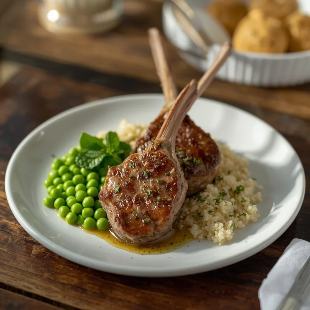 Lamb Chops Mint Peas Couscous