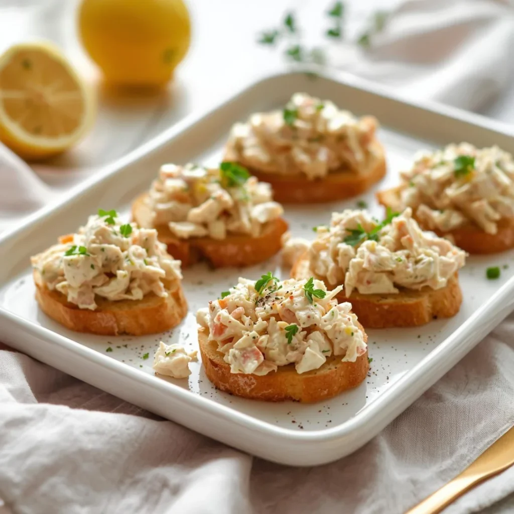Lemon Chicken Salad Crostini