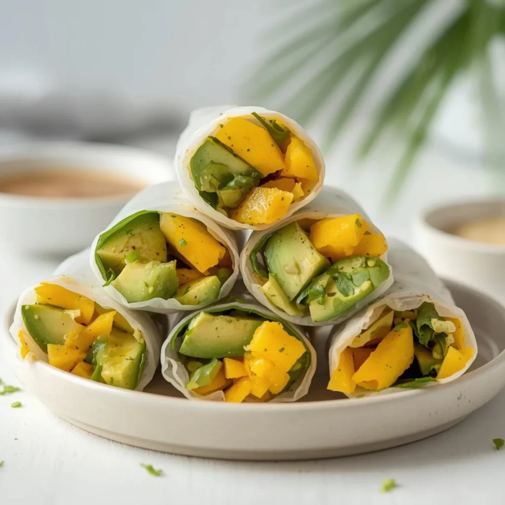 Mango Avocado Vegetable Spring Rolls