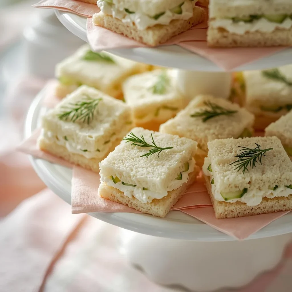 Mini Cucumber Sandwiches with Herbed Cream Cheese