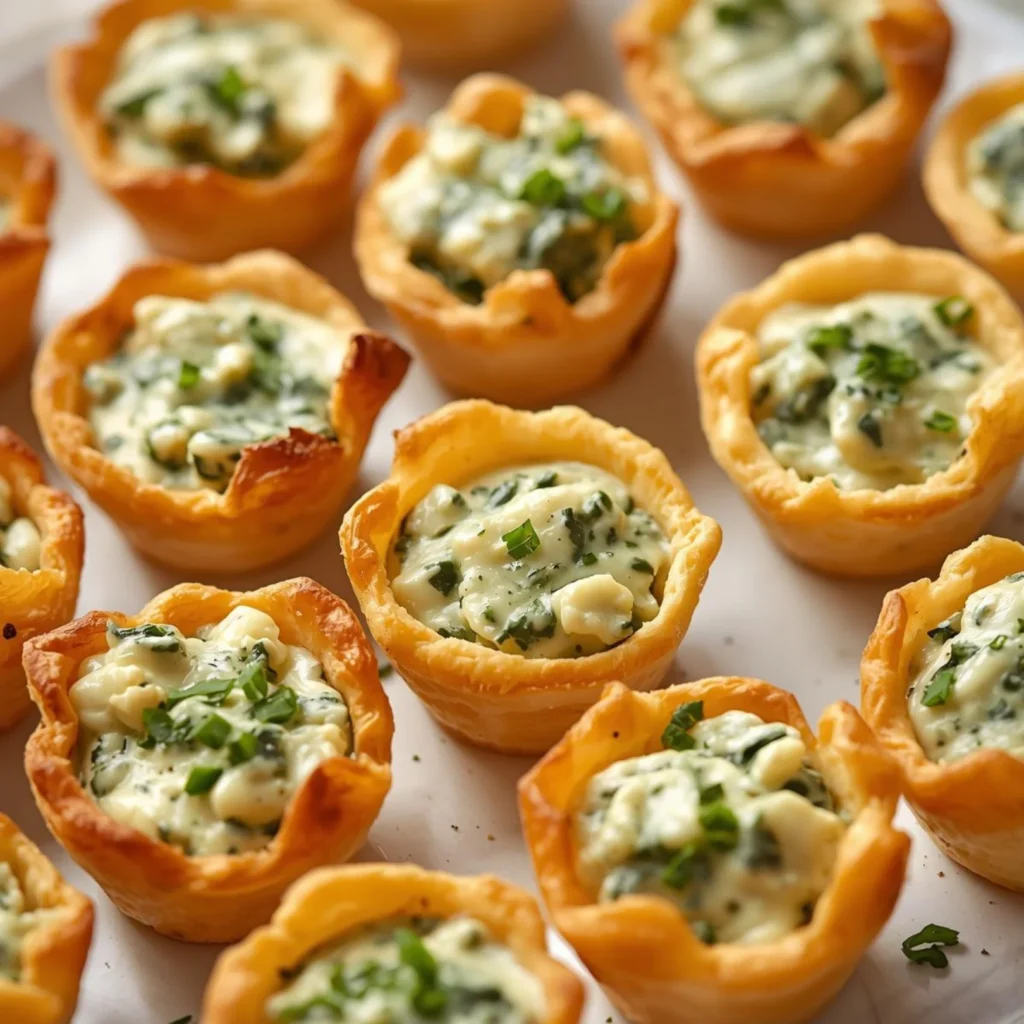Mini Spinach Artichoke Dip Cups