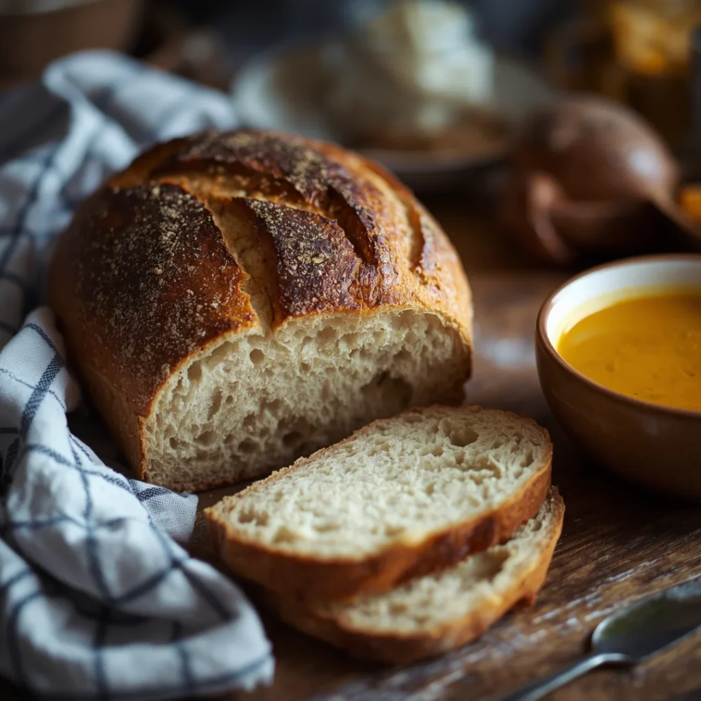 No Knead Dutch Oven Bread with Soup