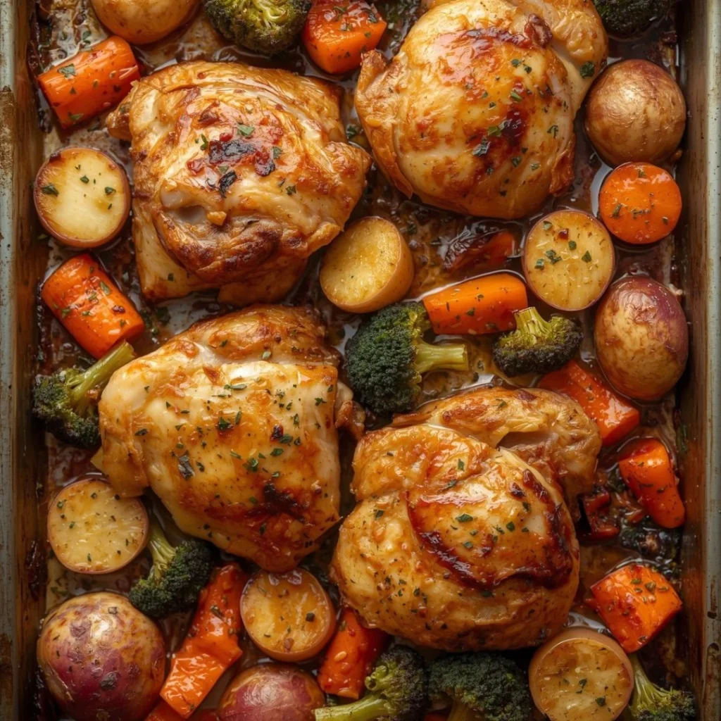 One Pan Chicken Thighs with Veggies