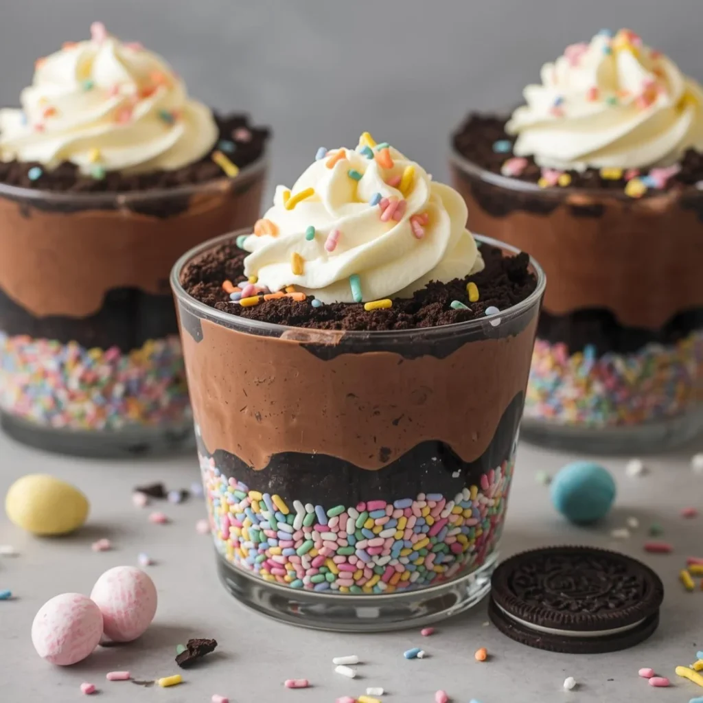 Pastel Sprinkle Dirt Cups