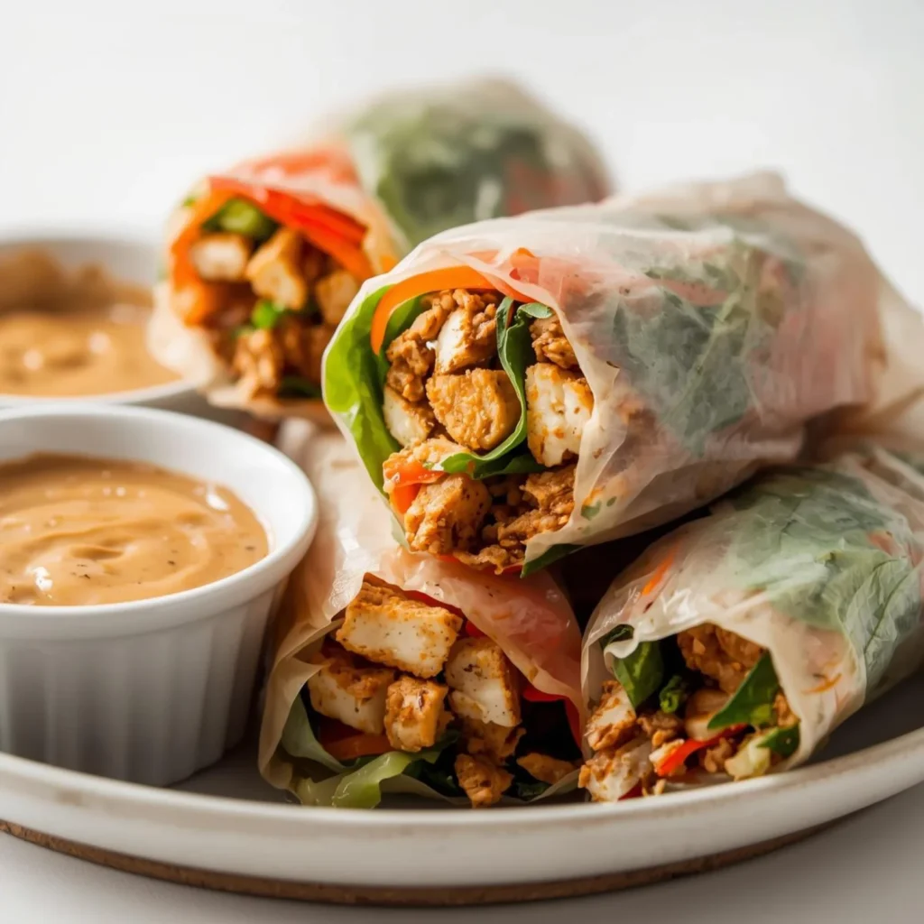 Peanut Tofu Veggie Spring Rolls