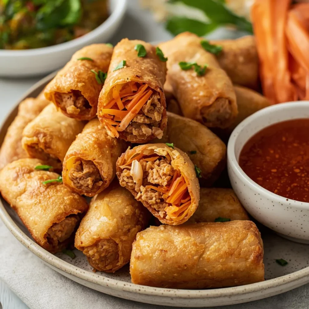 Pork Carrot Crispy Spring Rolls