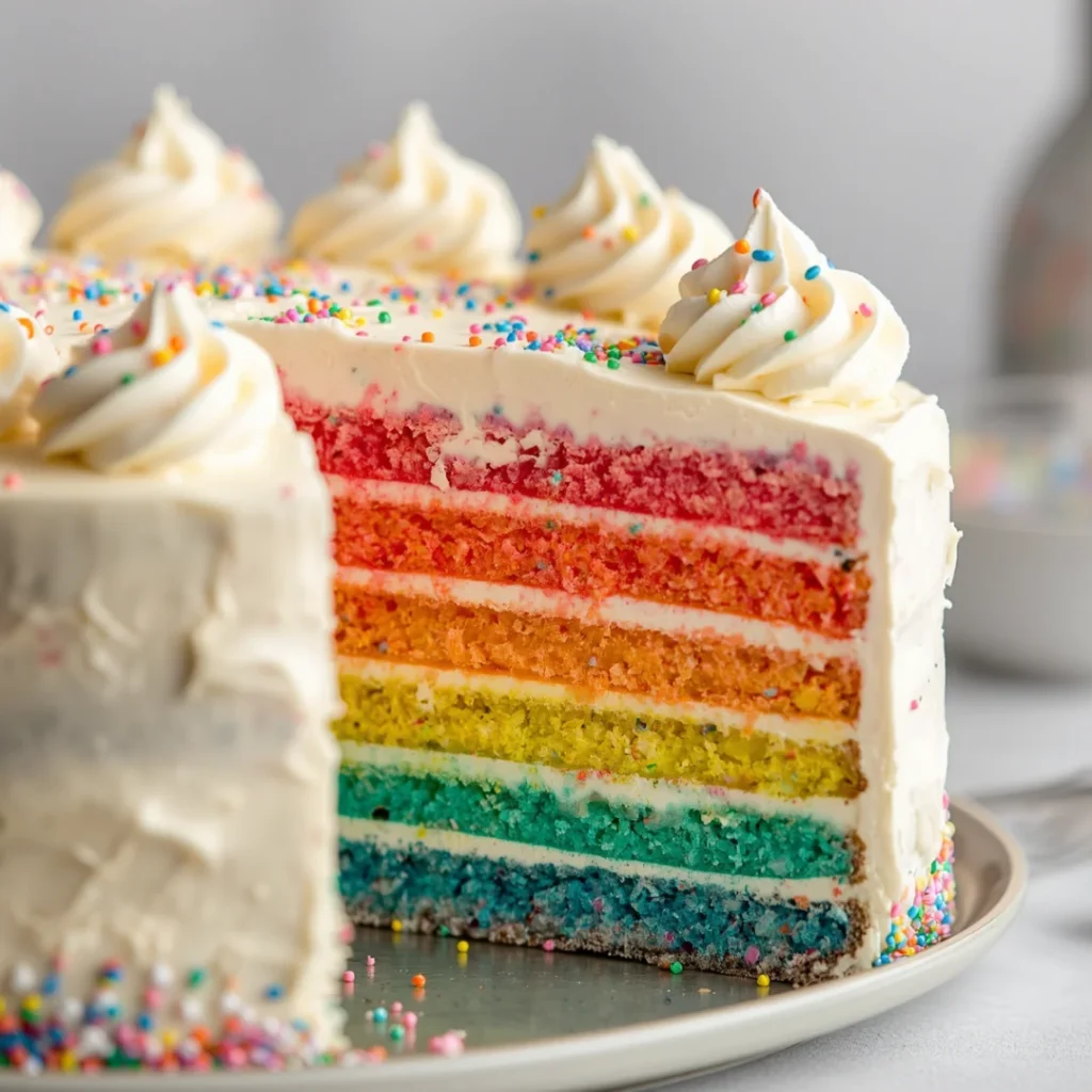 Rainbow Easter Poke Cake