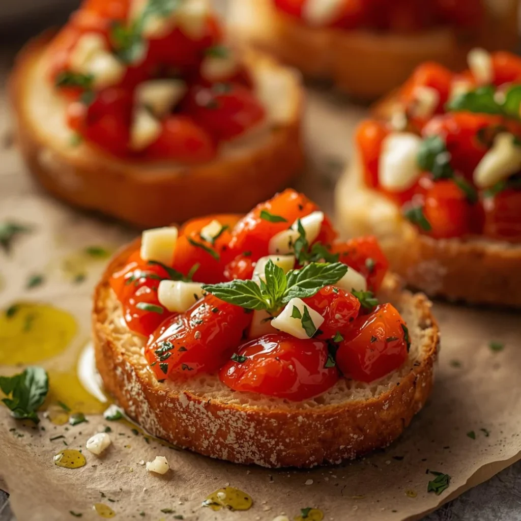Roasted Red Pepper Bruschetta