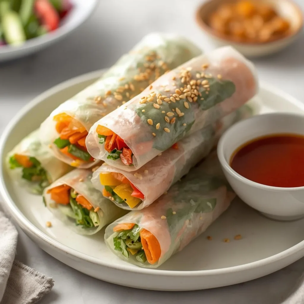 Sesame Ginger Veggie Spring Rolls