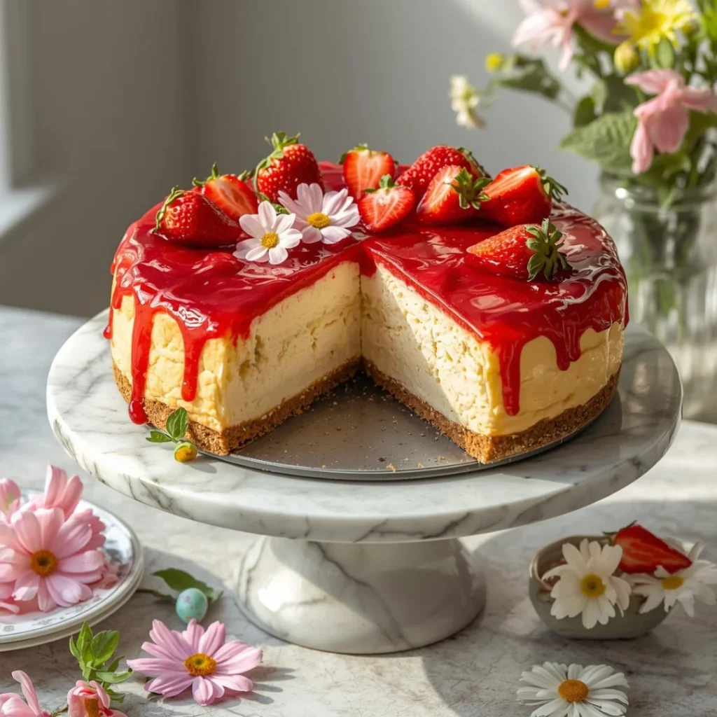 Strawberry Champagne Cheesecake