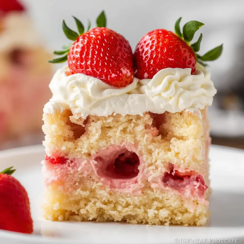 Strawberry Cream Poke Cake
