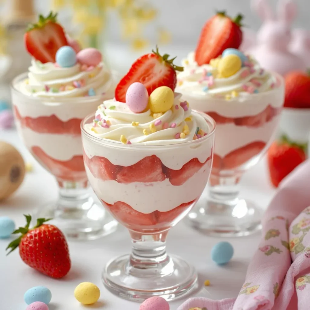 Strawberry Easter Jello Parfaits