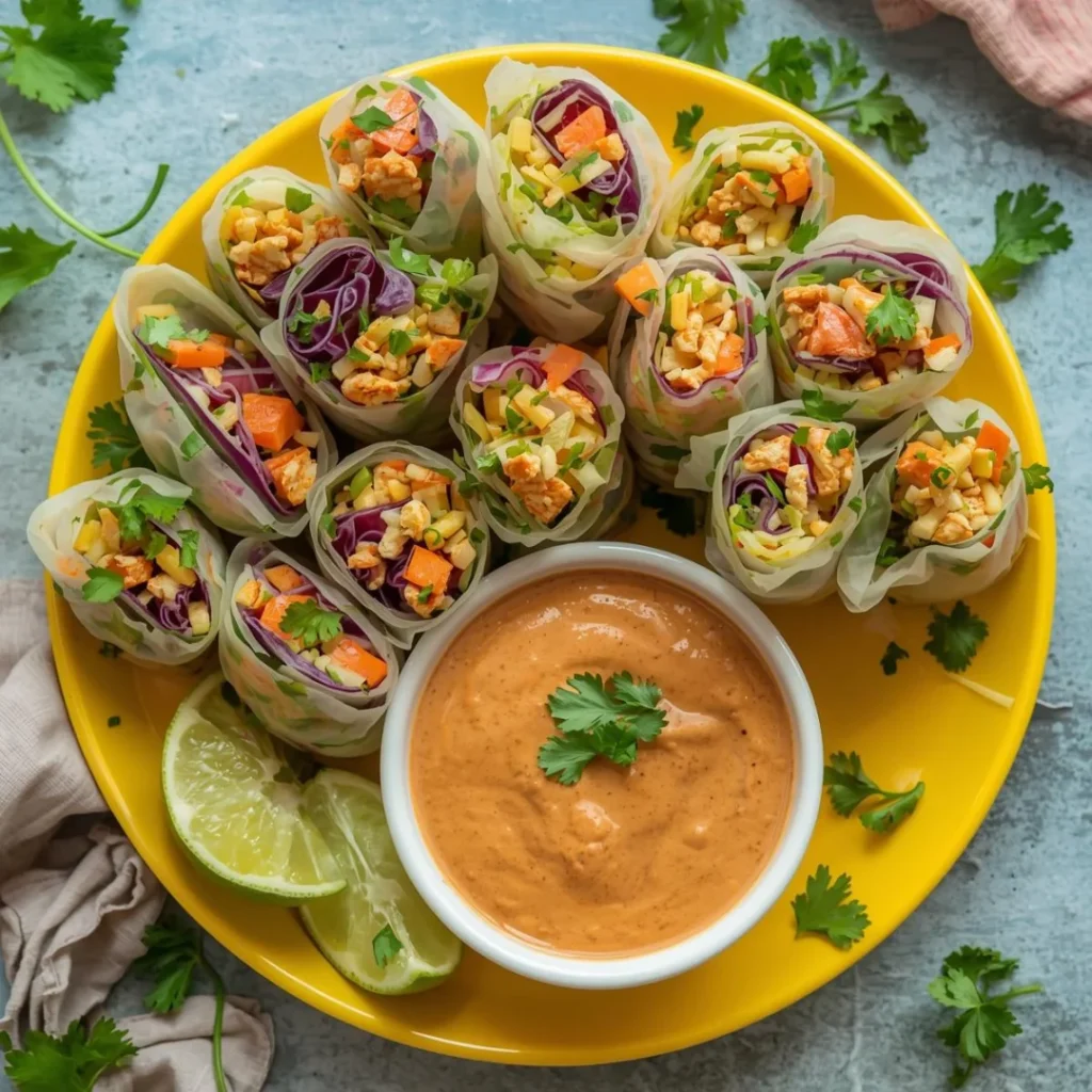 Thai Peanut Tofu Spring Rolls
