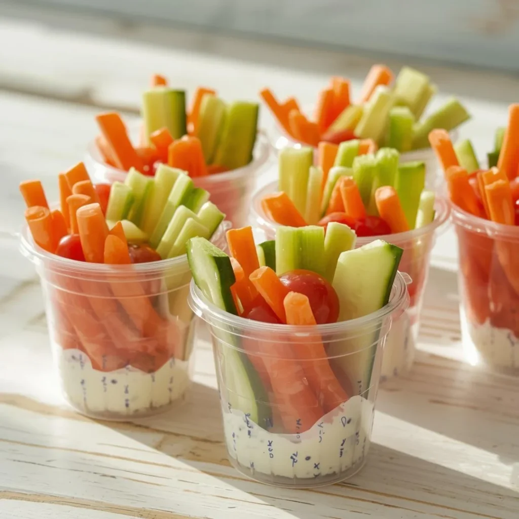 Veggie Cups with Ranch Dip
