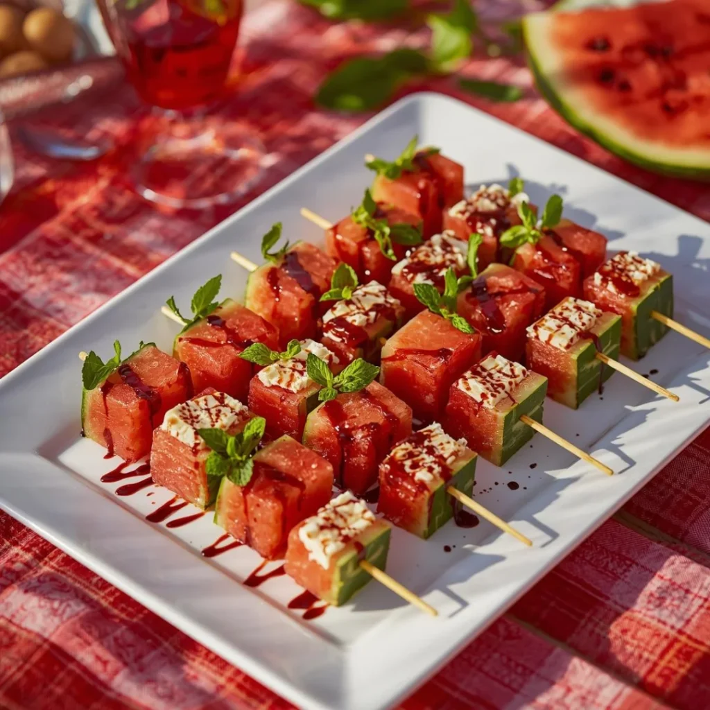 Watermelon Feta Skewers