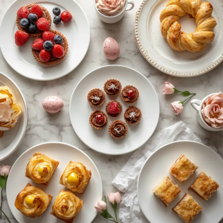 elegant Easter dessert spread