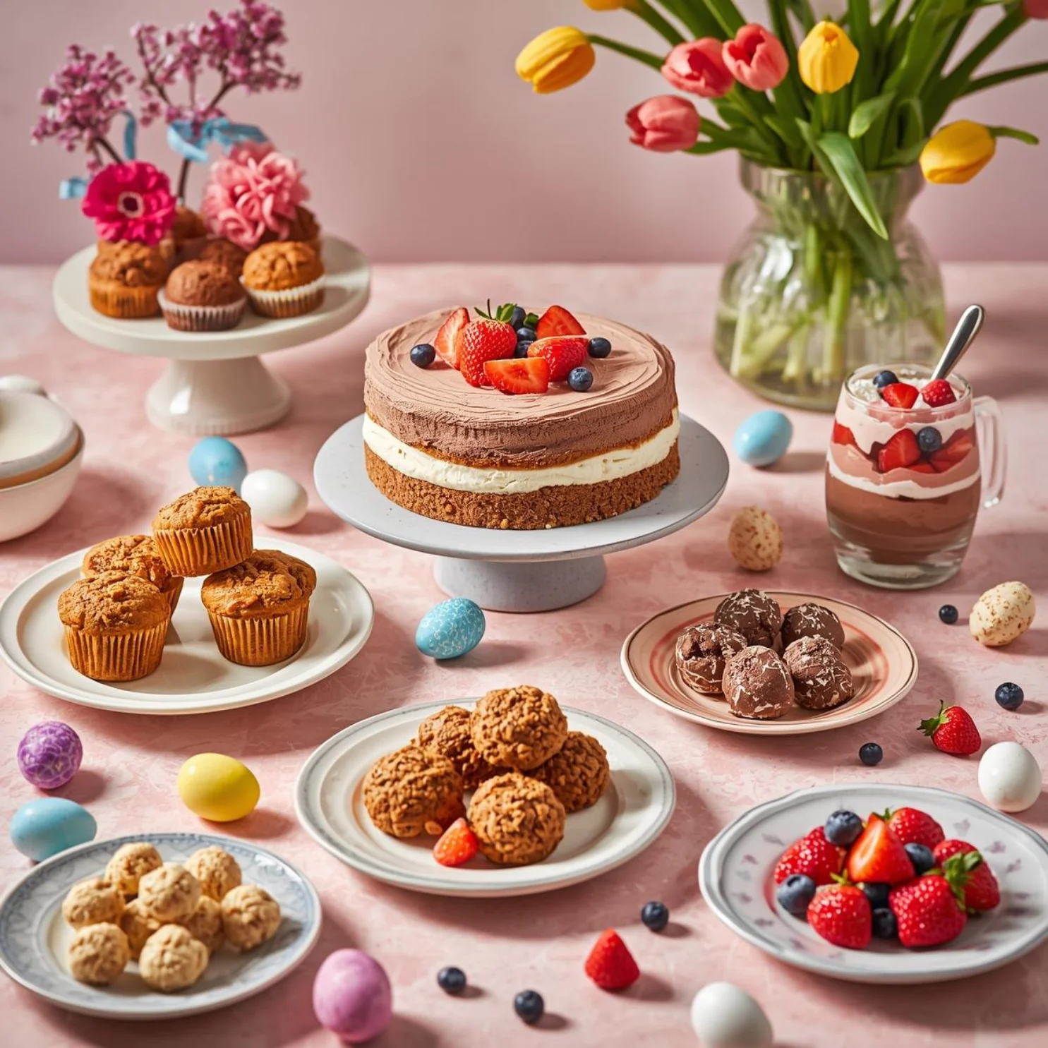 spring dessert table
