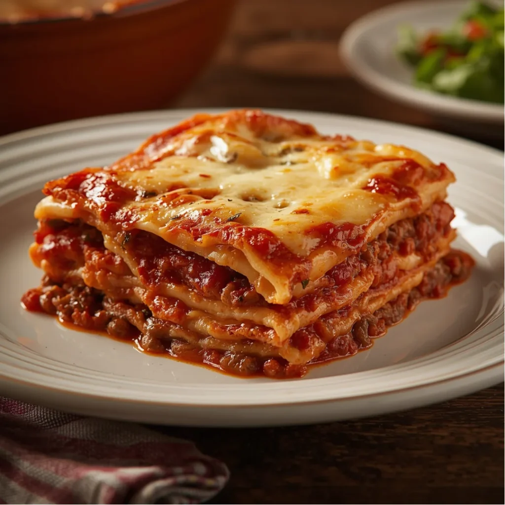 Baked Lasagna with Meat Sauce