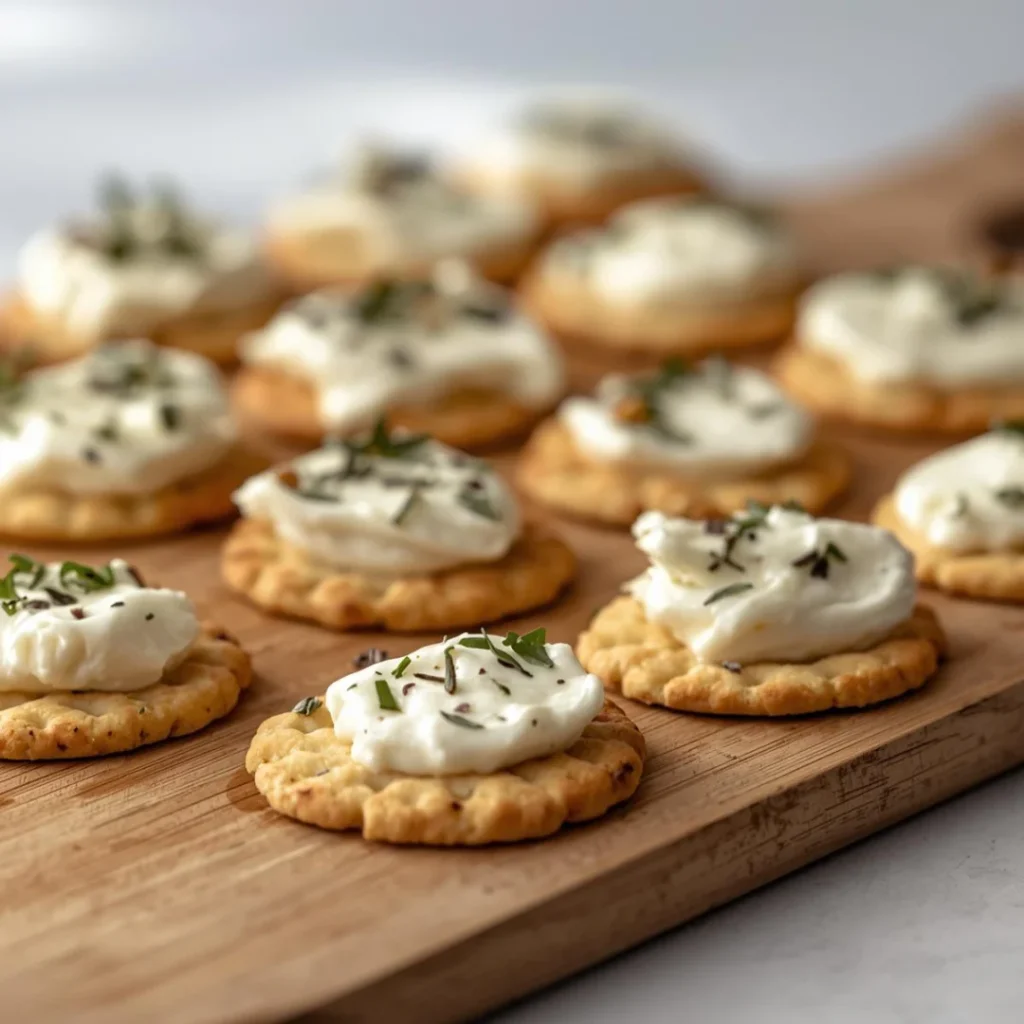 Crackers with Cheese Spread