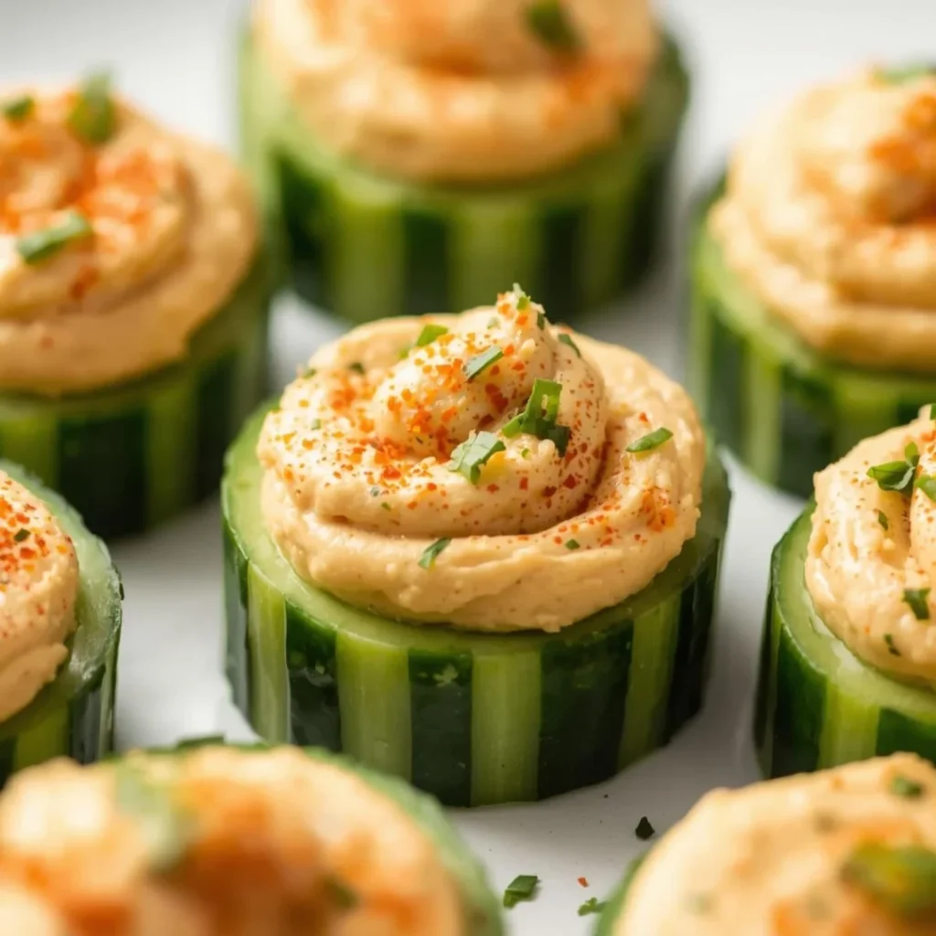 Cucumber Hummus Bites