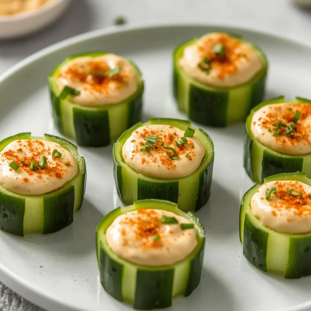 Cucumber Hummus Cups