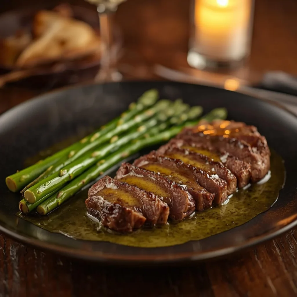Garlic Butter Steak with Roasted Asparagus
