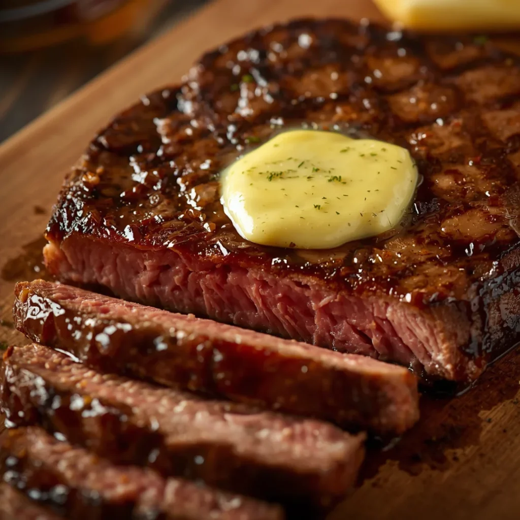 Grilled Ribeye Steak with Garlic Butter