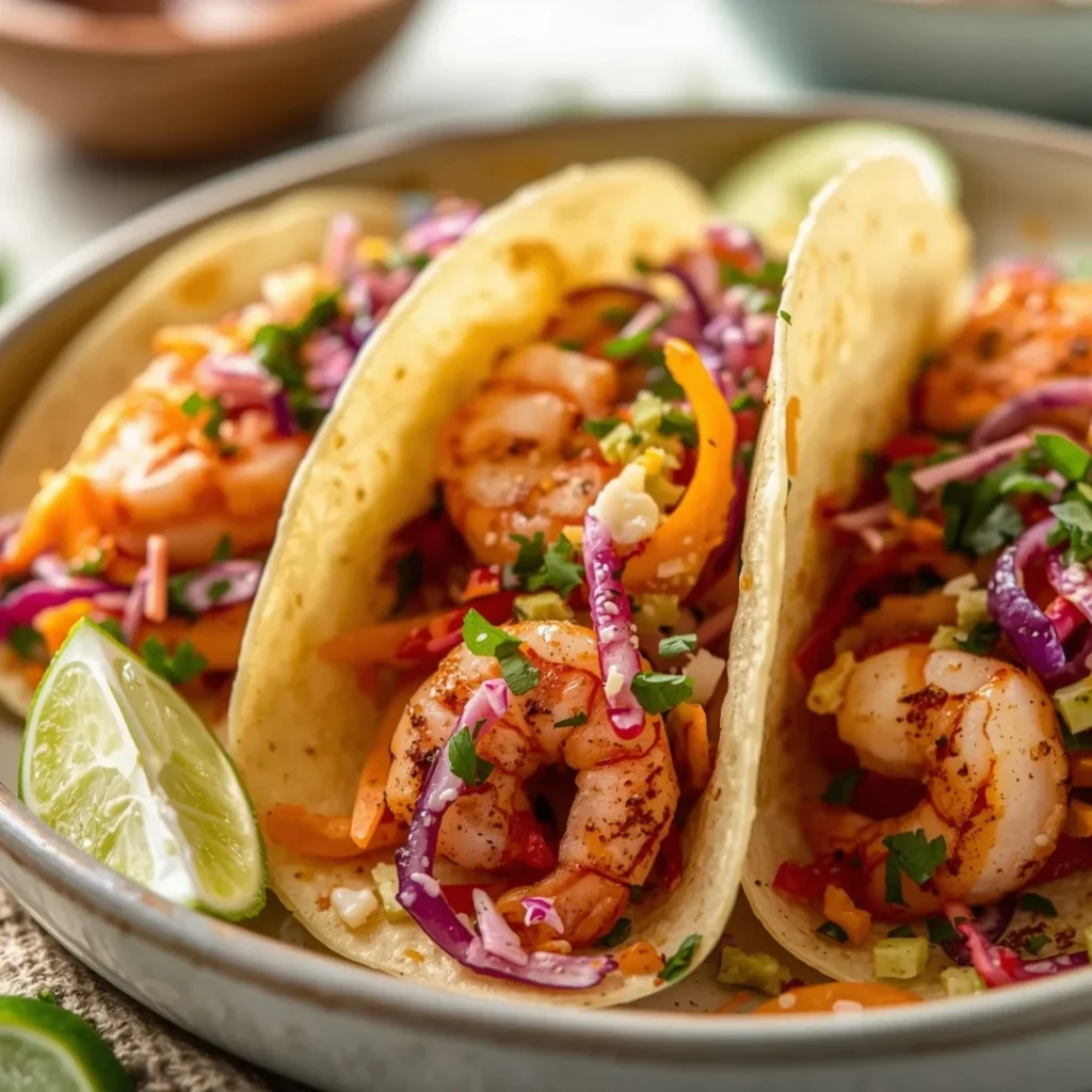 Shrimp Tacos with Lime Slaw