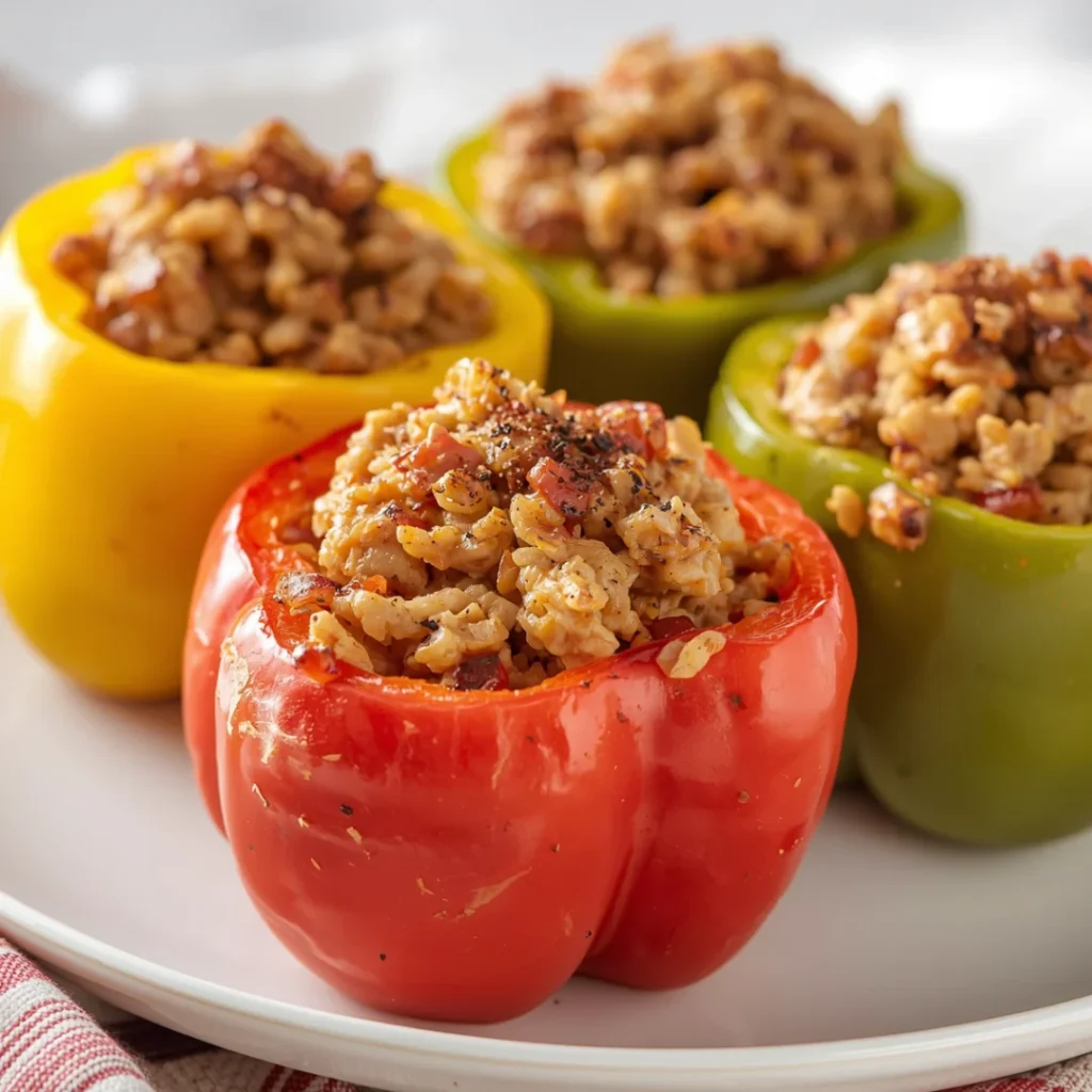 Stuffed Bell Peppers with Ground Turkey