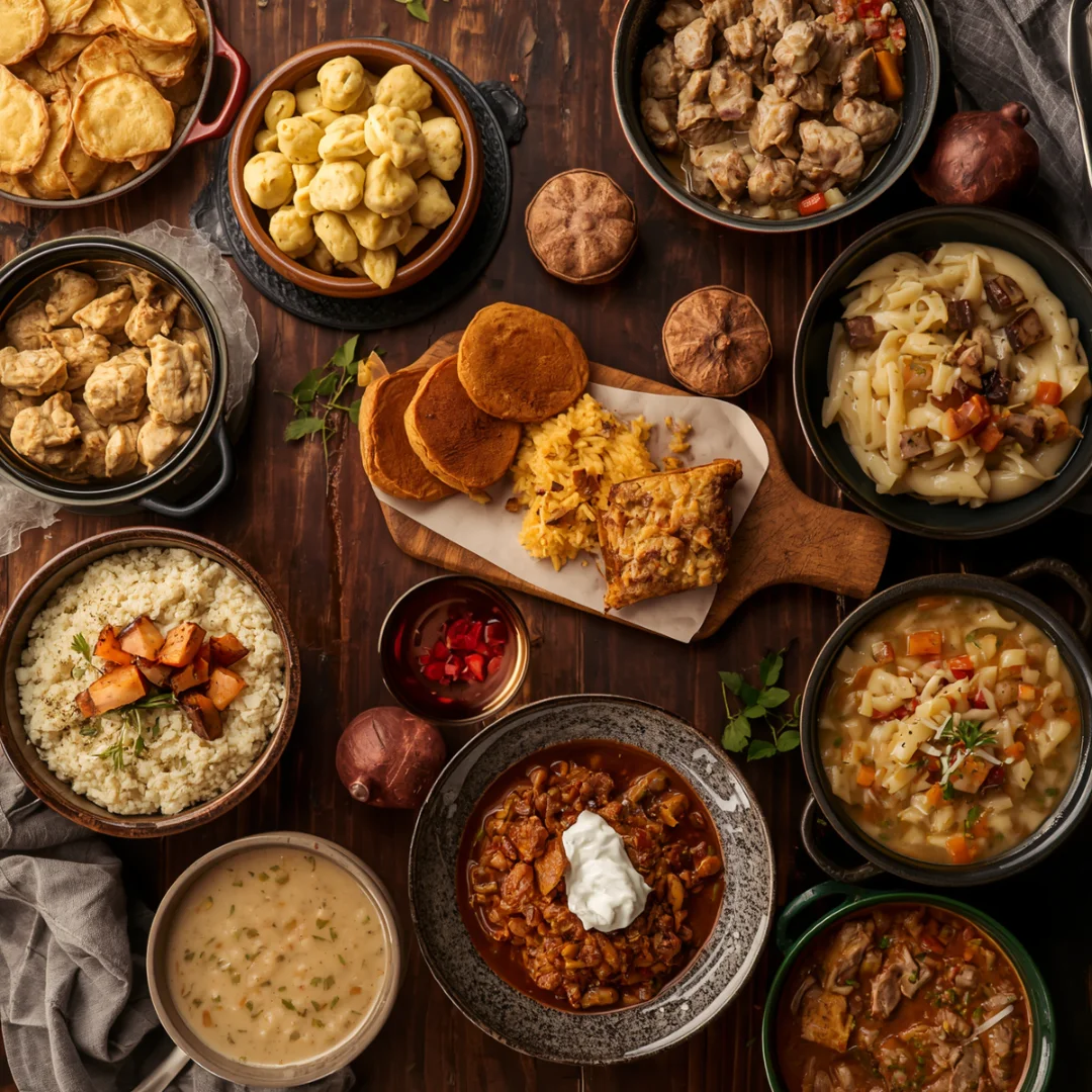 comforting dinner spread