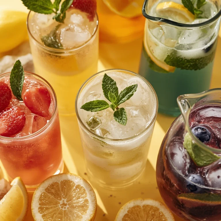 display of lemonade drinks