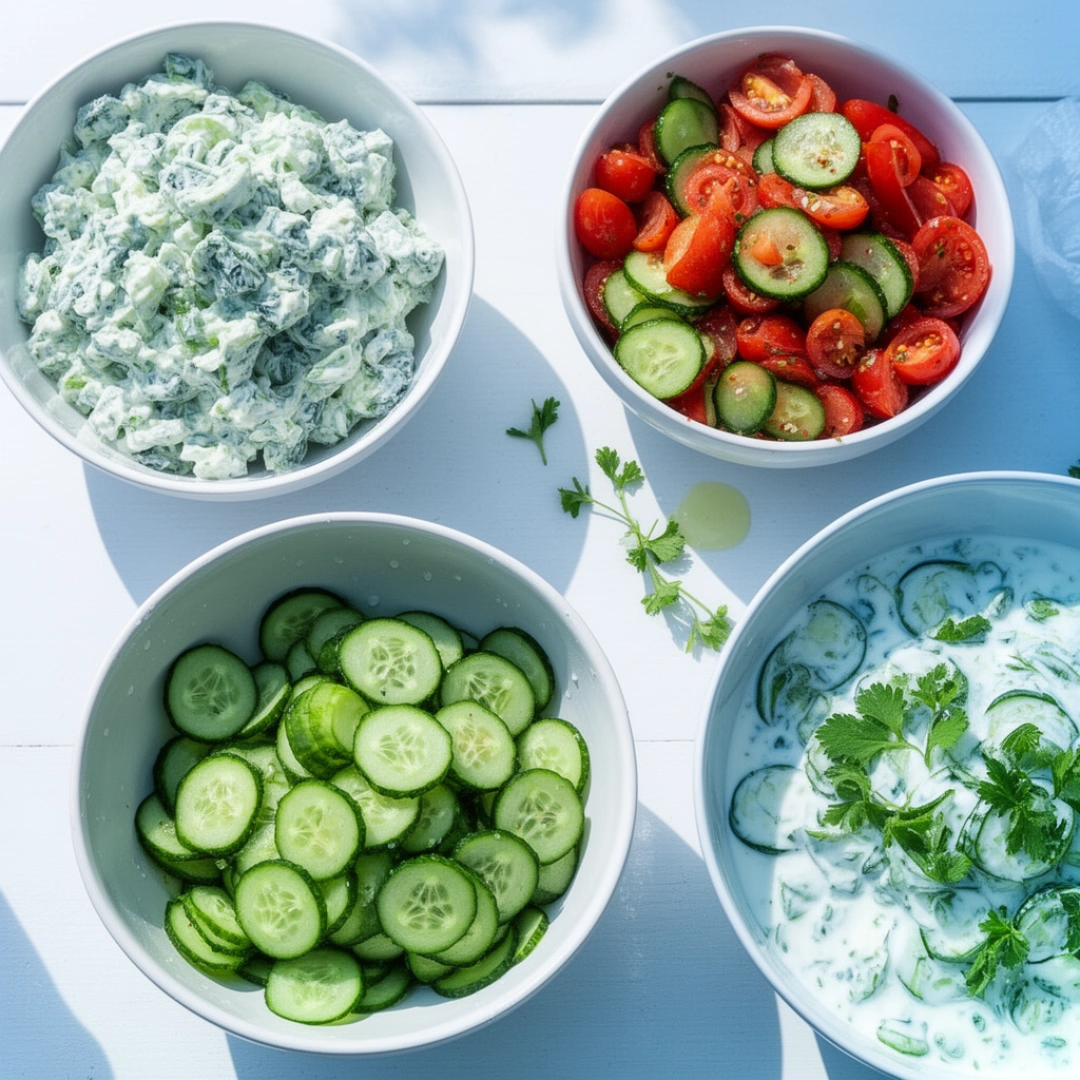 featuring cucumber salads