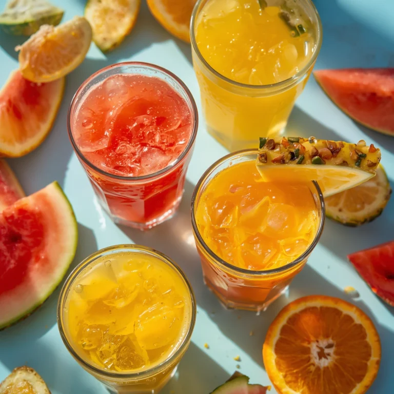 summer setup with multiple glasses