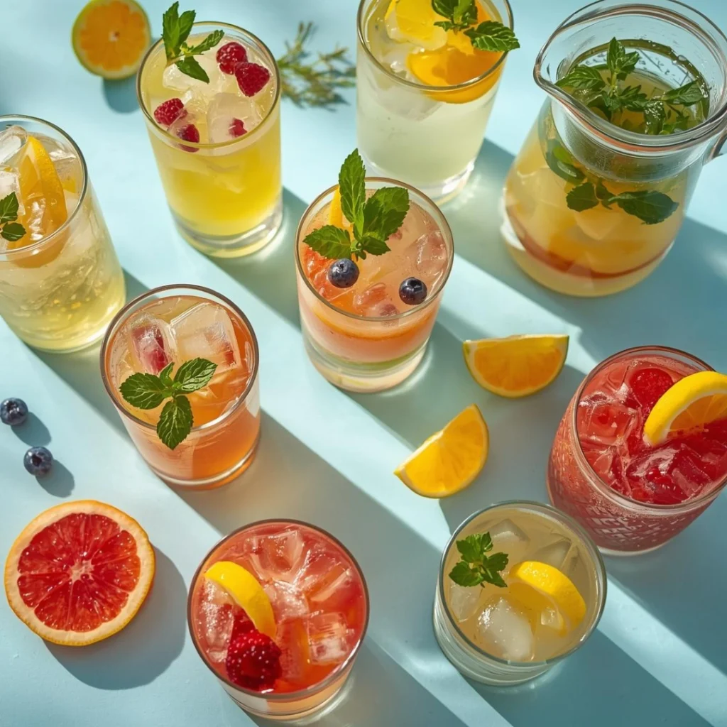 variety of nonalcoholic drinks